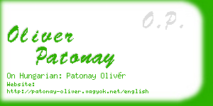 oliver patonay business card